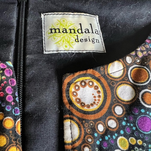 Mandala Design Cotton Dress - Size Small - Black Dot Pattern - Picture 5 of 10